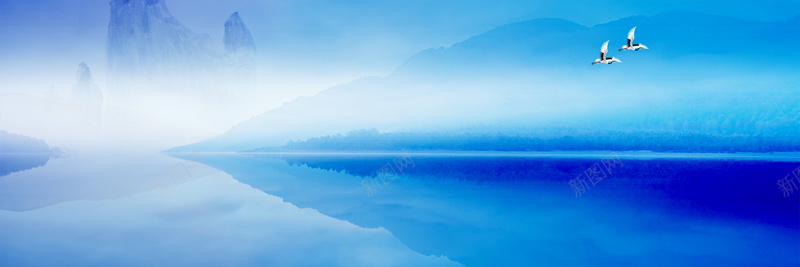 水墨山水画古典中国风背景banner背景