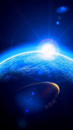 星光球体商务科技感蓝色发光H5背景高清图片