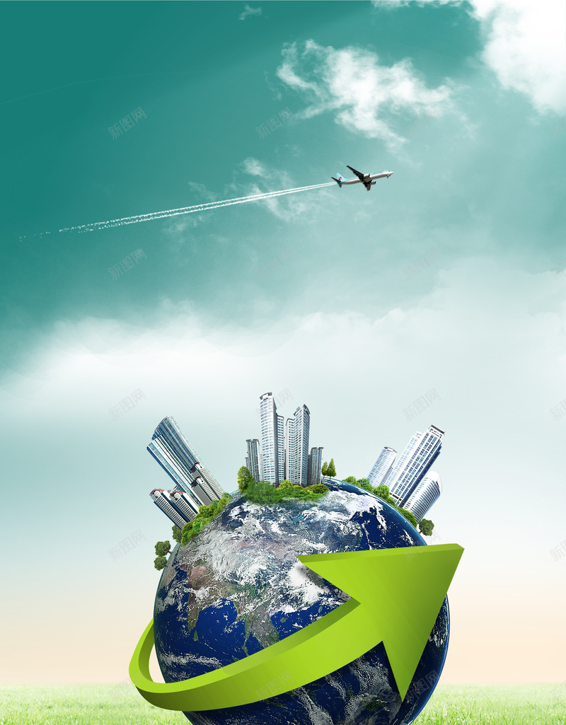 创意商务科技海报背景psd设计背景_新图网 https://ixintu.com 创意 商务 地球 科技 绿色 环保 广告背景 海报背景