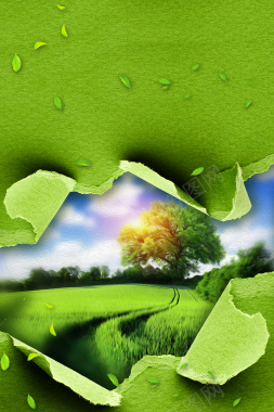 绿色6月5日世界环境日爱护环境海报背景