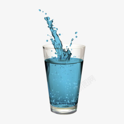 水水特效蓝色淘宝素材水杯装饰蓝色水特效高清图片