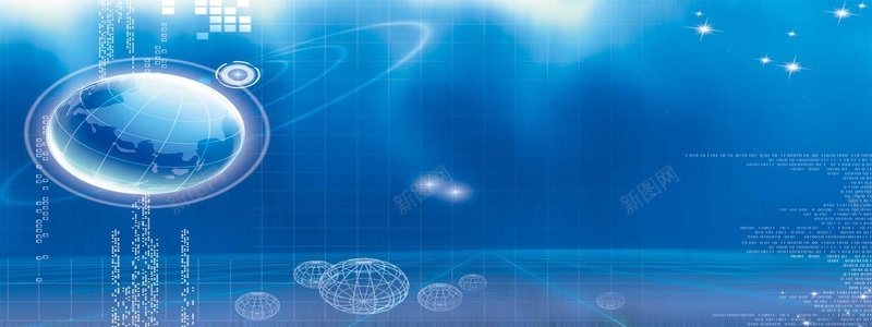 蓝色科技地球背景背景
