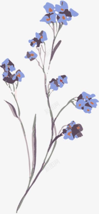 创意水彩合成蓝色的花朵效果png免抠素材_新图网 https://ixintu.com 创意 水彩 合成 蓝色 花朵 效果