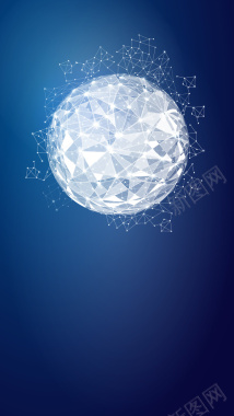 蓝色科技感星球H5背景素材背景