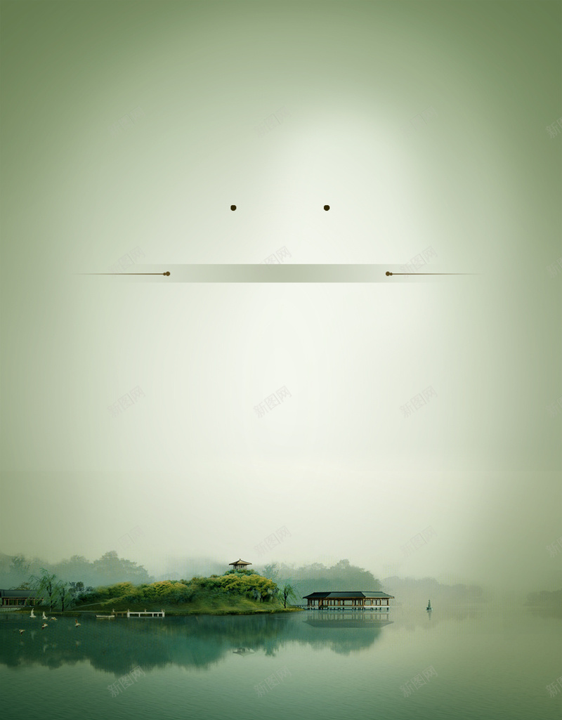 江南烟雨效果海报背景psd设计背景_新图网 https://ixintu.com 中国风 江南烟雨效果海报背景