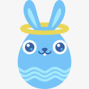 蓝色兔子表情图标下载素材