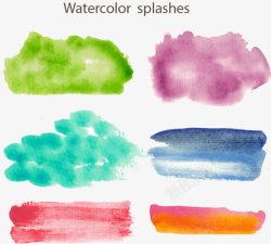 六种水彩色斑素材
