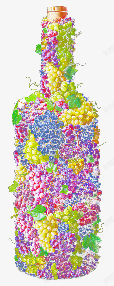 卡通手绘水果葡萄瓶子pngpng免抠素材_新图网 https://ixintu.com 卡通手绘葡萄 水果葡萄 手绘瓶子 葡萄瓶子 瓶子特写 瓶子特效png