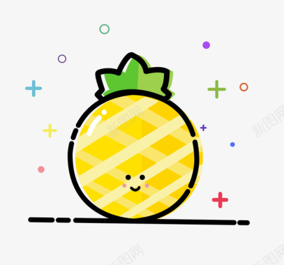 卡通手绘小菠萝矢量图标图标
