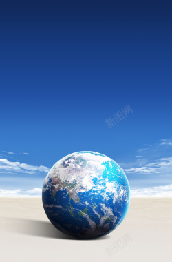 科技感线蓝色地球高清图片