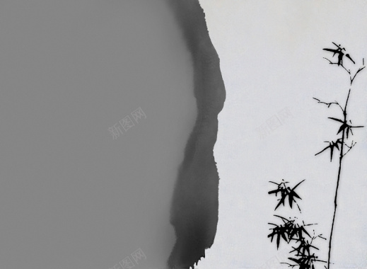中国风水墨竹子海报展板背景素材背景