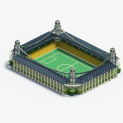 C4d建筑3D立体模型球场png素材