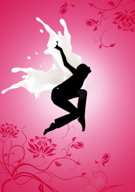 女人节舞蹈剪影粉色海报背景背景