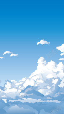 卡通高空云风景素材背景