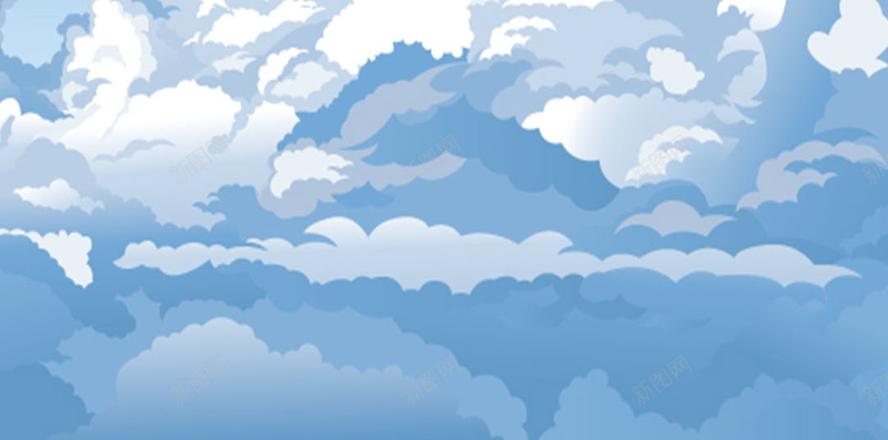 卡通高空云风景素材jpg设计背景_新图网 https://ixintu.com 卡通 蓝色背景 白云 高空 风景素材 H5素材 快乐 高兴 童趣 手绘