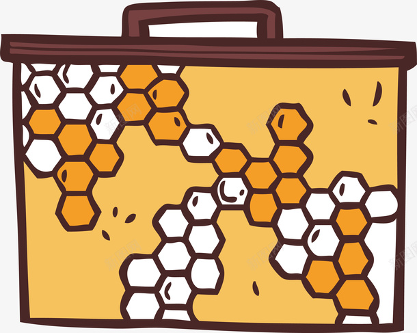 卡通手绘蜜蜂蜂箱png免抠素材_新图网 https://ixintu.com 食物 蜂蜜 蜂巢 蜂箱 卡通手绘 矢量图案