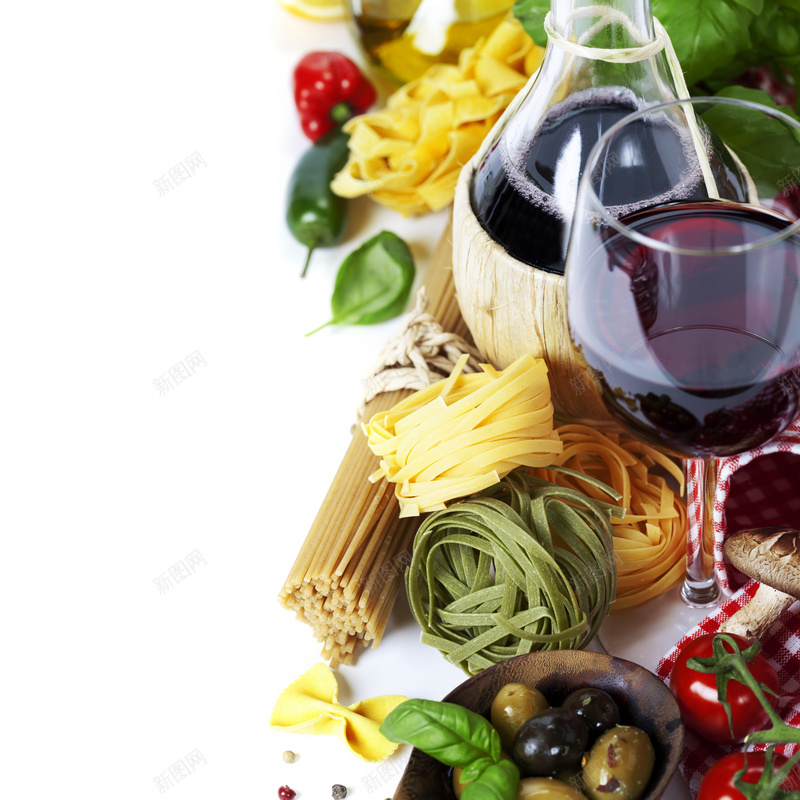 意大利面条与红酒jpg设计背景_新图网 https://ixintu.com 意大利面 红酒 白色 摄影 风景 食材喜欢