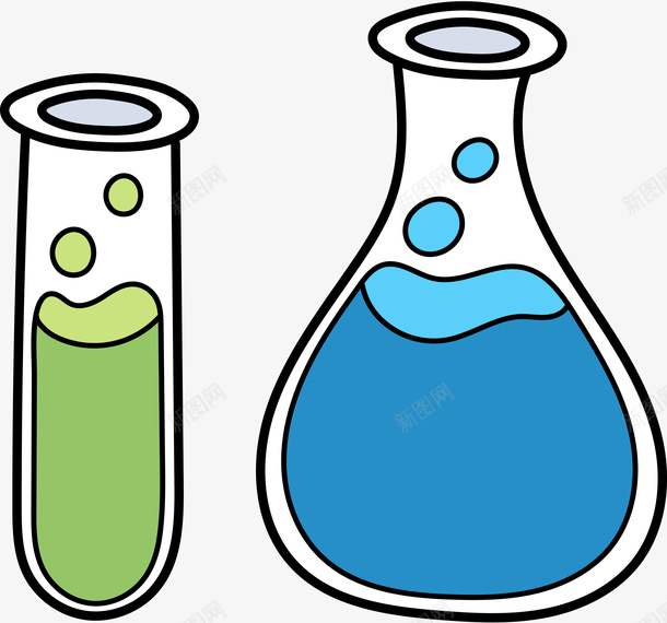 卡通化学实验试管png免抠素材_新图网 https://ixintu.com 卡通 化学实验工具 试管 手绘 教育教学 矢量图案