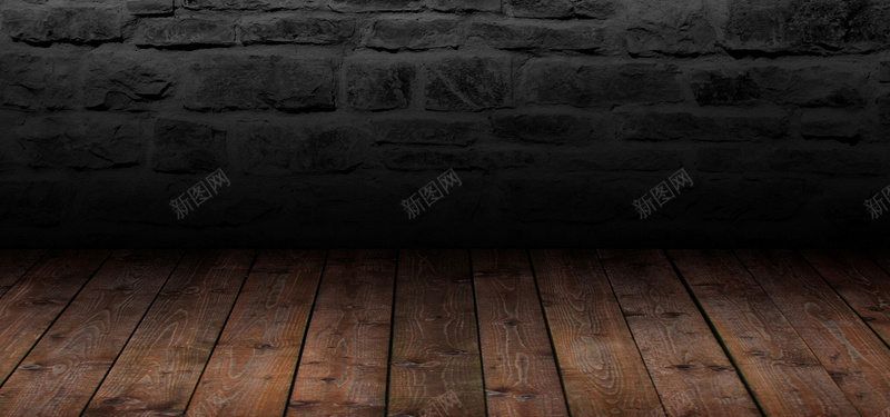墙地板jpg设计背景_新图网 https://ixintu.com 灰色 棕色 砖墙 木地板 海报banner 质感 纹理