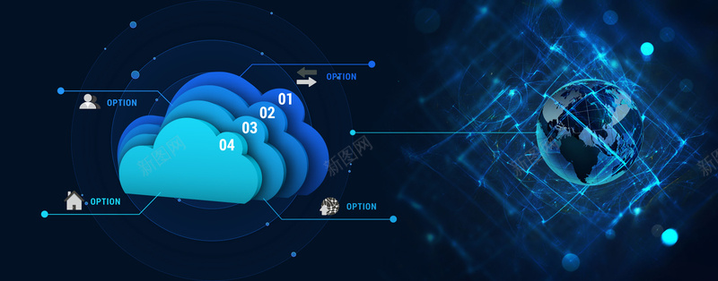 云简约科技深蓝色云信息背景psd设计背景_新图网 https://ixintu.com 云 简约 科技 深蓝色 云信息 背景 科幻 商务