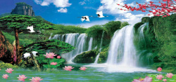 山水画之山海报山水风景画高清图片