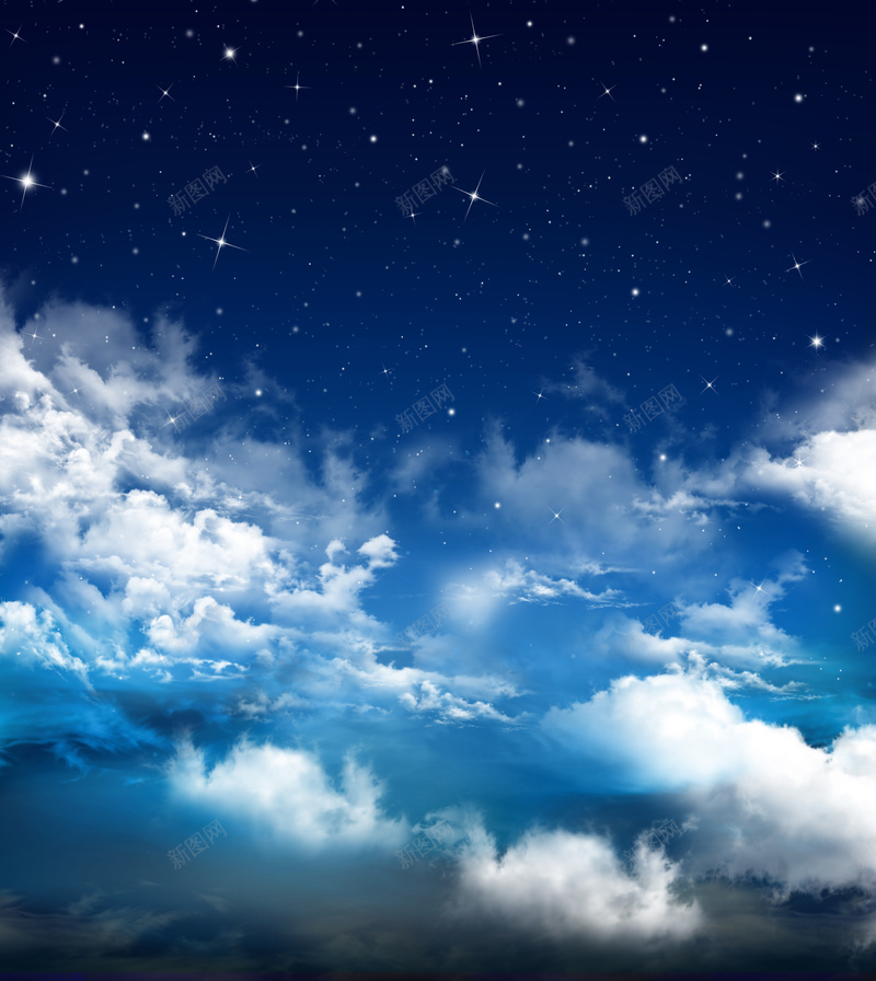 夜空中的星星朵朵白云jpg设计背景_新图网 https://ixintu.com 夜空 星星 白云 PPT