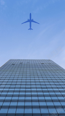 建筑上的飞机H5背景背景