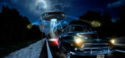 ufo海报UFO绘画海报背景高清图片