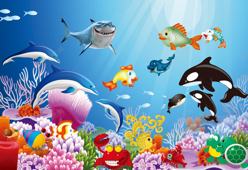 海底世界海报背景jpg设计背景_新图网 https://ixintu.com 海底世界 海报 背景 海洋 蓝色 卡通 童趣 手绘