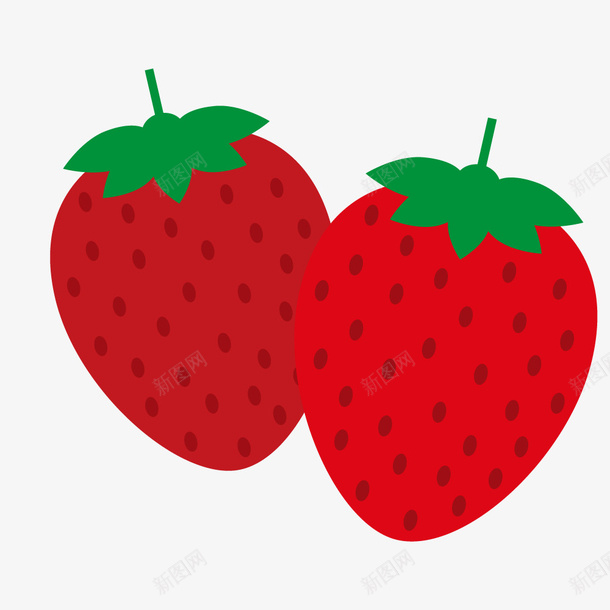 红色的卡通草莓效果图png免抠素材_新图网 https://ixintu.com 草莓 水果 红色草莓 叶子 效果图 卡通草莓