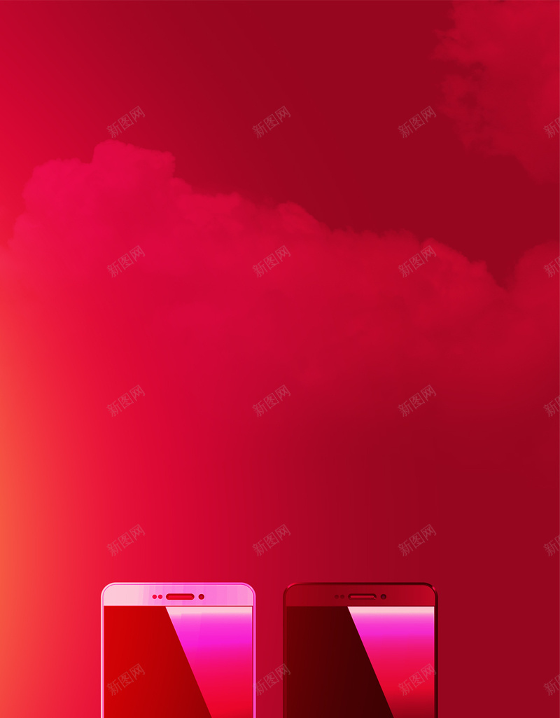 手机海报H5背景jpg设计背景_新图网 https://ixintu.com 几何 扁平 手机 渐变 红色 H5背景 H5 h5