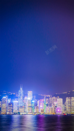 香港维多利亚维多利亚港湾都市H5背景素材高清图片