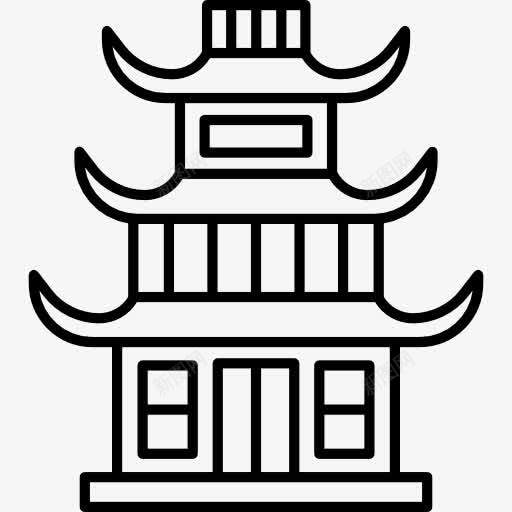 中华寺图标png_新图网 https://ixintu.com 建筑 纪念碑 塔 东方 佛教 亚洲