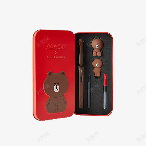 小熊笔盒png免抠素材_新图网 https://ixintu.com 产品实物 小熊 笔盒 钢笔 文具 红色 盒子