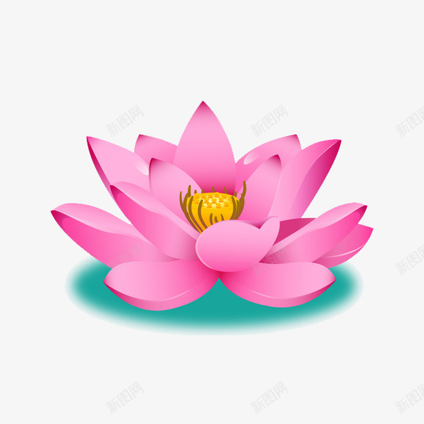 简约卡通手绘荷花psd免抠素材_新图网 https://ixintu.com 荷花 荷叶 卡通 简约