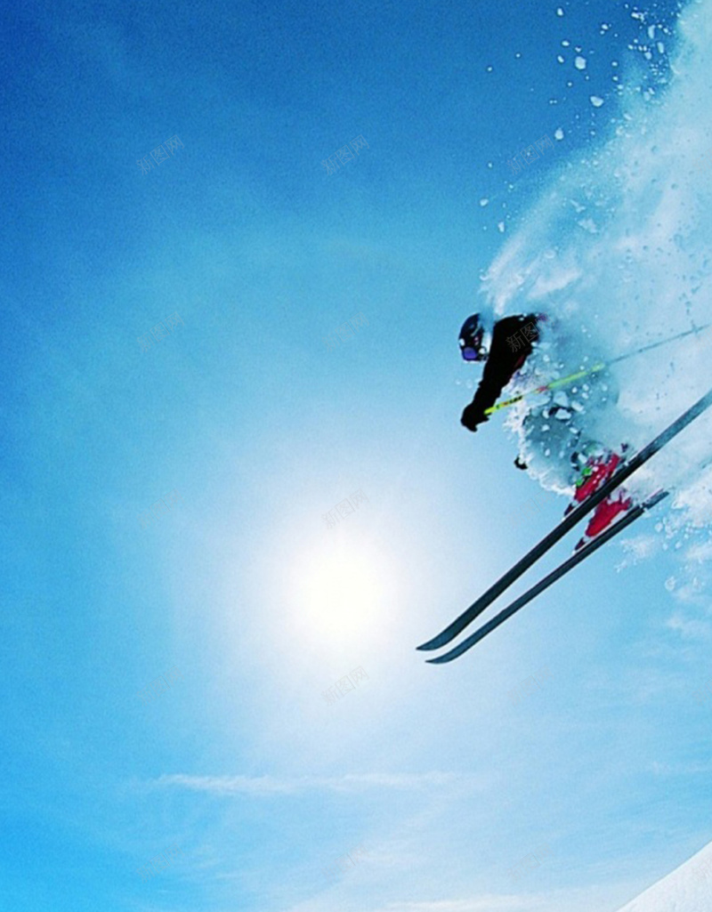 滑雪的人H5素材背景jpg设计背景_新图网 https://ixintu.com 蓝色背景 雪 白色 滑雪 运动 H5素材