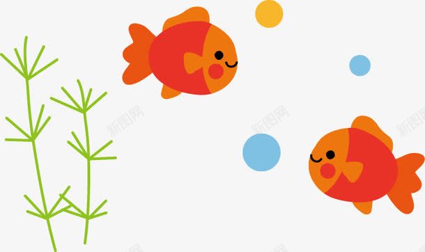 彩绘效果在水底的小金鱼png免抠素材_新图网 https://ixintu.com 彩绘 效果 水底 金鱼