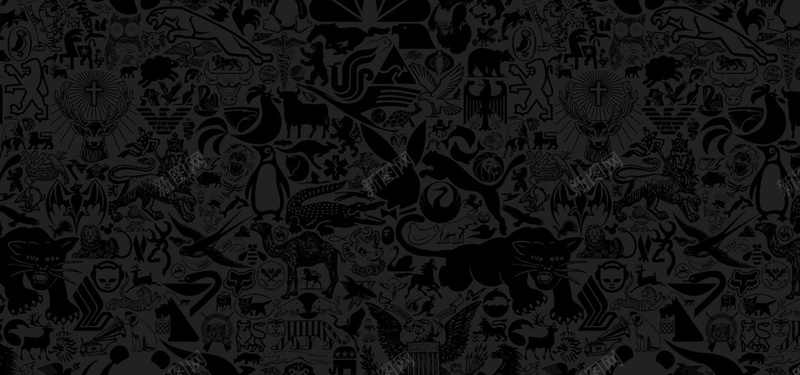 童趣动物jpg设计背景_新图网 https://ixintu.com 兔子 动物 组合 老虎 黑色 海报banner 卡通 童趣 手绘