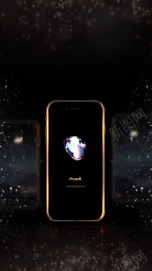 黑色简约梦幻手机PSD分层H5背景素材背景