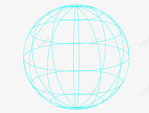 科技3D线条地球png免抠素材_新图网 https://ixintu.com 地球 线条 科技 三维