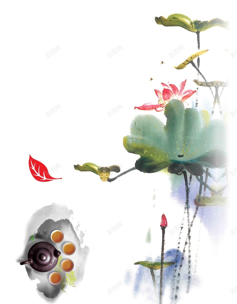 禅茶文化中国风海报背景模板psd设计背景_新图网 https://ixintu.com 禅茶文化 中国风 海报 背景素材 水墨画 手绘 茶饮 宣传