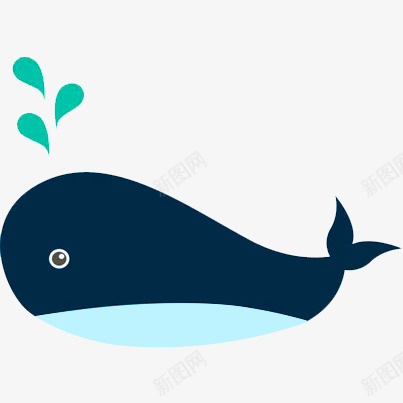 喷出水的小鲸鱼png免抠素材_新图网 https://ixintu.com 卡通 动物 鱼 鲸鱼