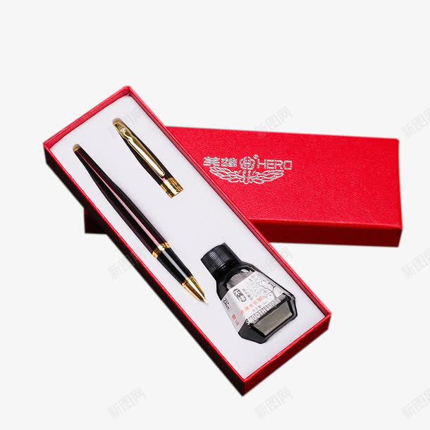 红色礼盒的钢笔png免抠素材_新图网 https://ixintu.com 产品实物 红色 礼盒 钢笔