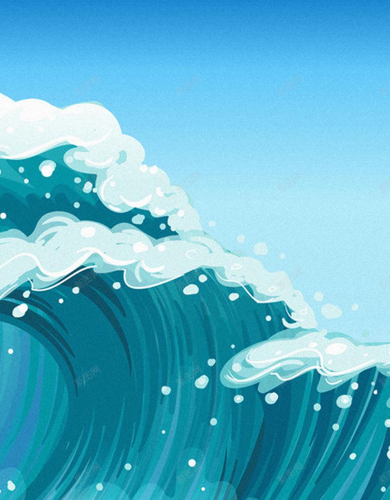 海浪H5背景jpg设计背景_新图网 https://ixintu.com 海洋 天空 海浪 蓝色 渐变 H5背景 H5 h5 扁平 几何