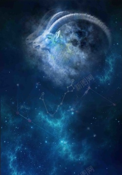 12星座星空梦幻星座之白羊座海报背景模板高清图片