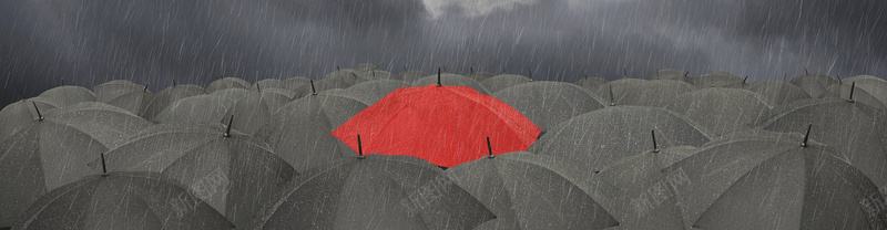 雨天红色雨伞背景背景