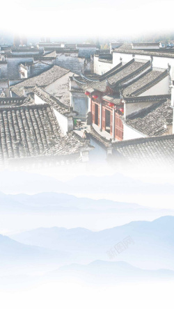 中国风古典信封摄影古典旅游H5图高清图片