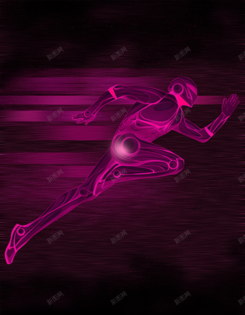 荧光机械人jpg设计背景_新图网 https://ixintu.com 人体模型 奔跑的人形 创意设计开心