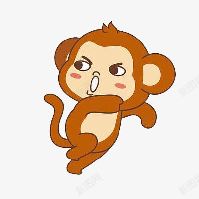受惊吓的小猴子png免抠素材_新图网 https://ixintu.com 卡通 动物 猴子 惊