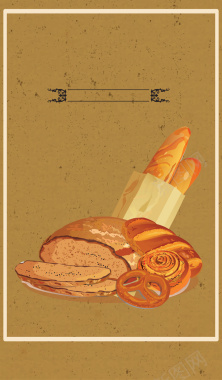 卡通面包产品海报背景背景